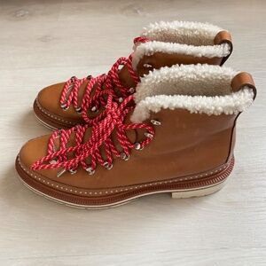 rag & bone Compass Boots 39.5 EU 9.5 US Women's Shearling Leather Hiking Boots